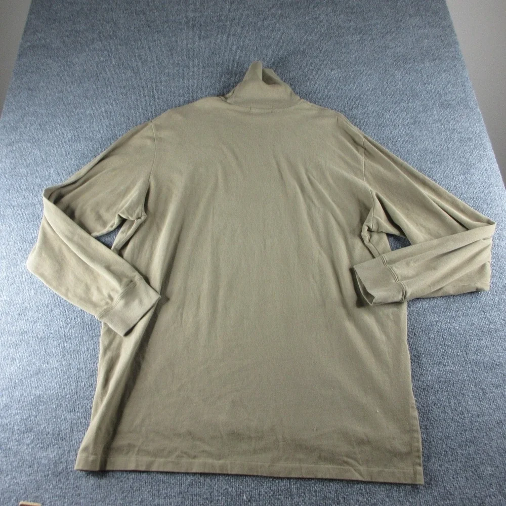 VINTAGE Polo Ralph Lauren Shirt Mens 2XL Beige Long Sleeve Cotton Turtleneck 90s